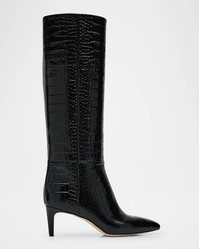 Croco Stiletto Knee Boots